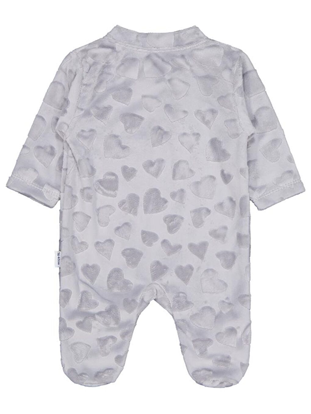 Kız Ayı Tavşan Nakış Fermuarlı 1-6 Ay Tulum - Gri 6-9 Ay-1