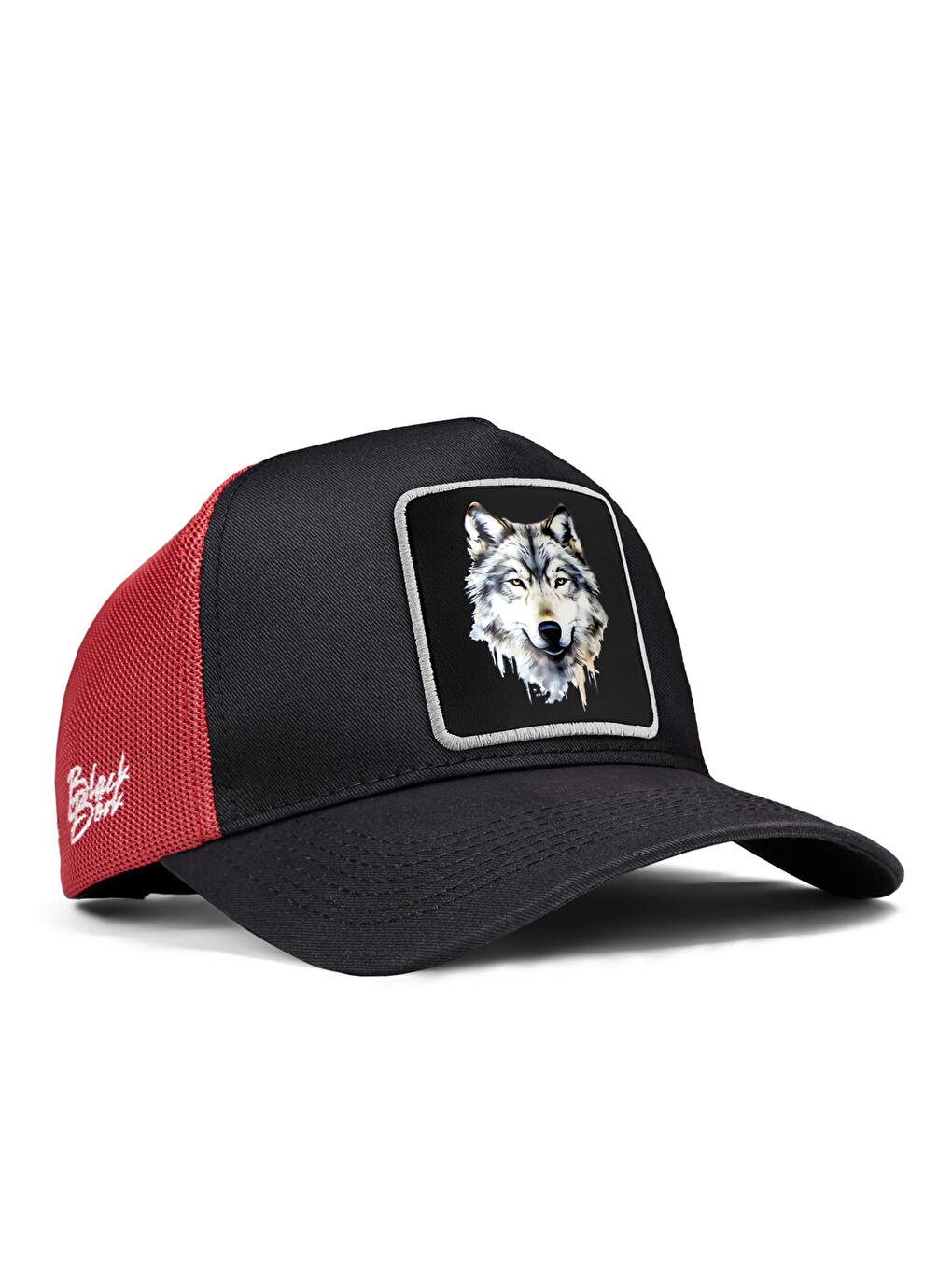 BlackBörk Beyaz V1 Trucker   1sb Kod Logolu Unisex Siyah kırmızı Şapka  CAP