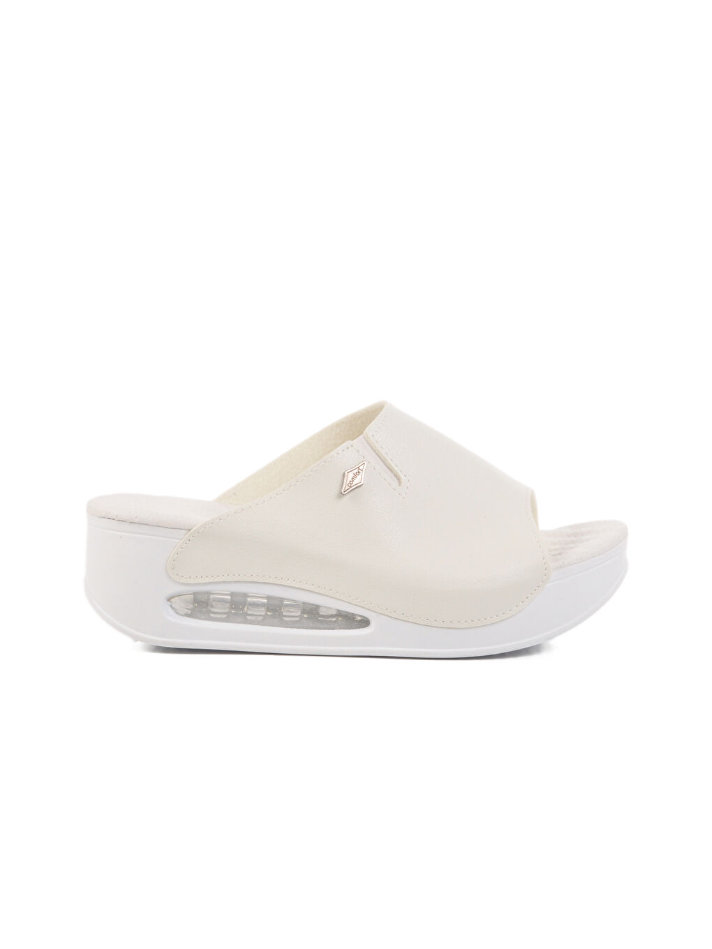 Beyaz Anatomik Yüksek Taban Kadın Terlik 100-962 Z