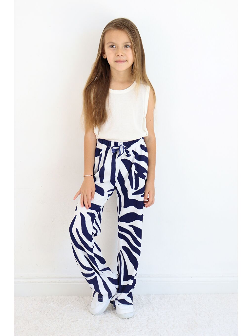 Gri Kız Çocuk Bürümcük Kumaş Bol Paça Rahat Model Tek Alt (3'lü Paket)-2