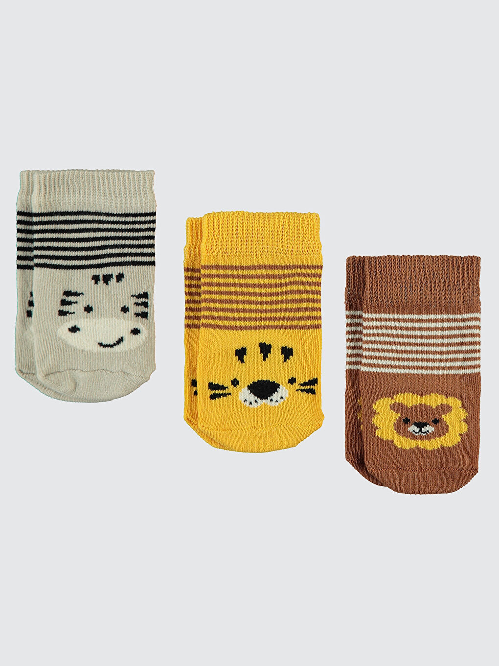 Civil Baby Erkek Bebek 3'lü Çorap Set 6-18 Ay Kahverengi - 5