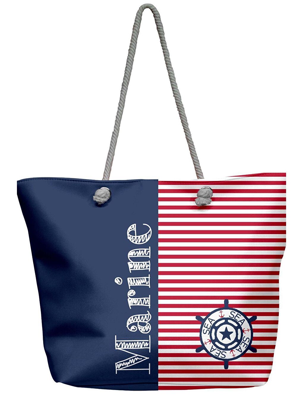 Beyaz Dijital Baskılı Plaj Çantası C15028 Çok Renkli-2