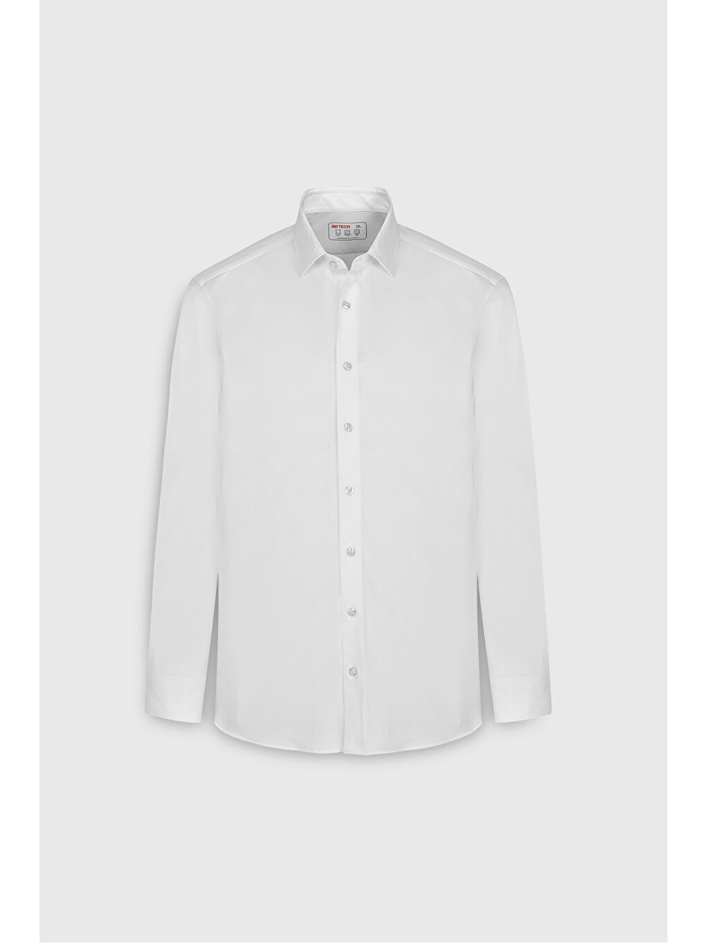 Erkek Beyaz Dar Kesim Klasik Yaka Scuba Gömlek