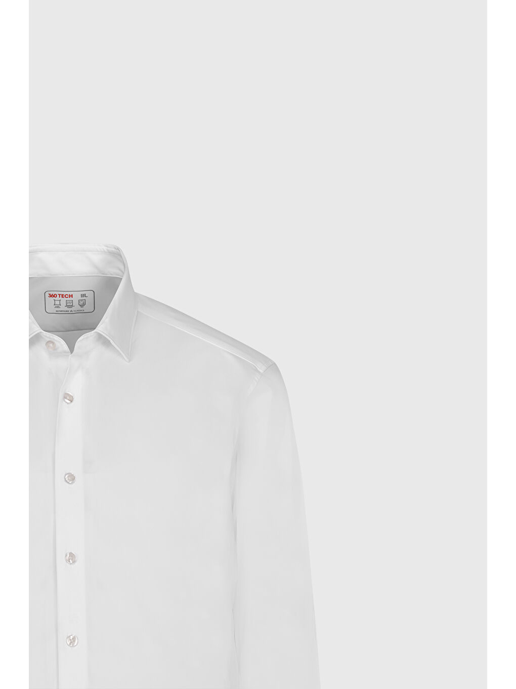 Erkek Beyaz Dar Kesim Klasik Yaka Scuba Gömlek-1