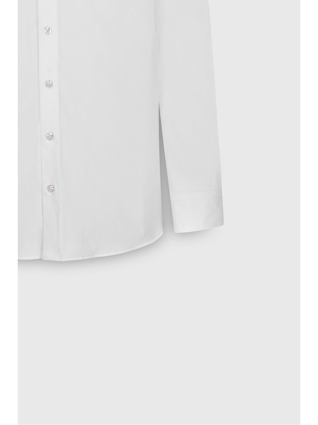 Erkek Beyaz Dar Kesim Klasik Yaka Scuba Gömlek-2