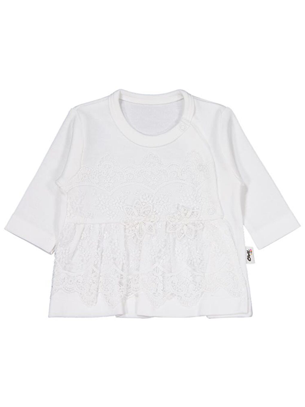 Baby Fırfır Tüllü Zıbın Takımları - Ekru 0-1 Ay-2