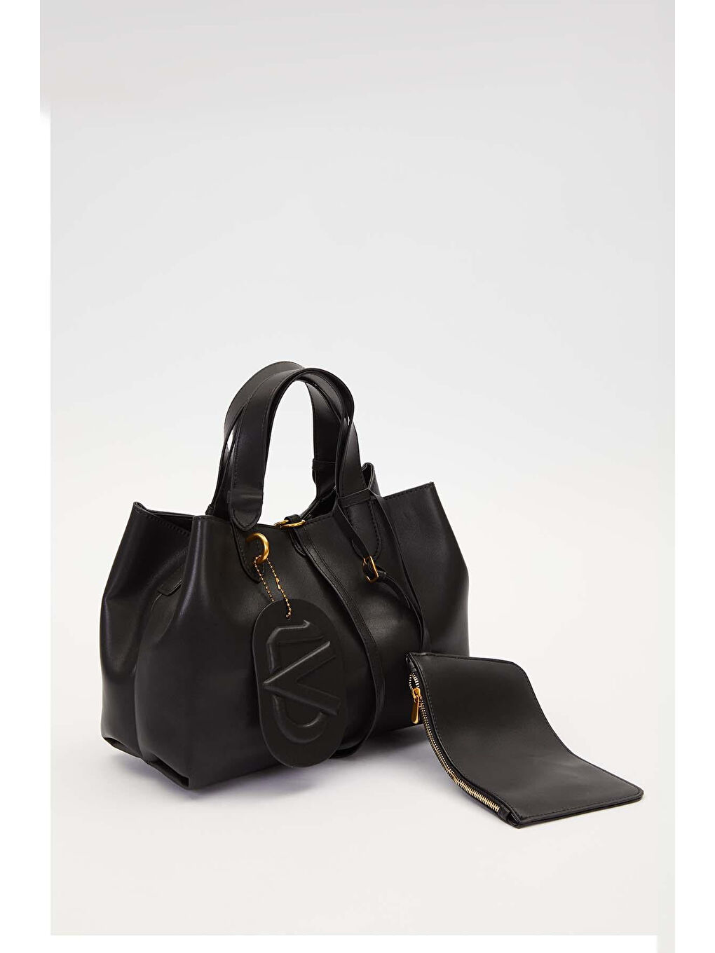 Premium İnce Askılı Cüzdan Detay Orta Boy Çanta 930307 Siyah-3