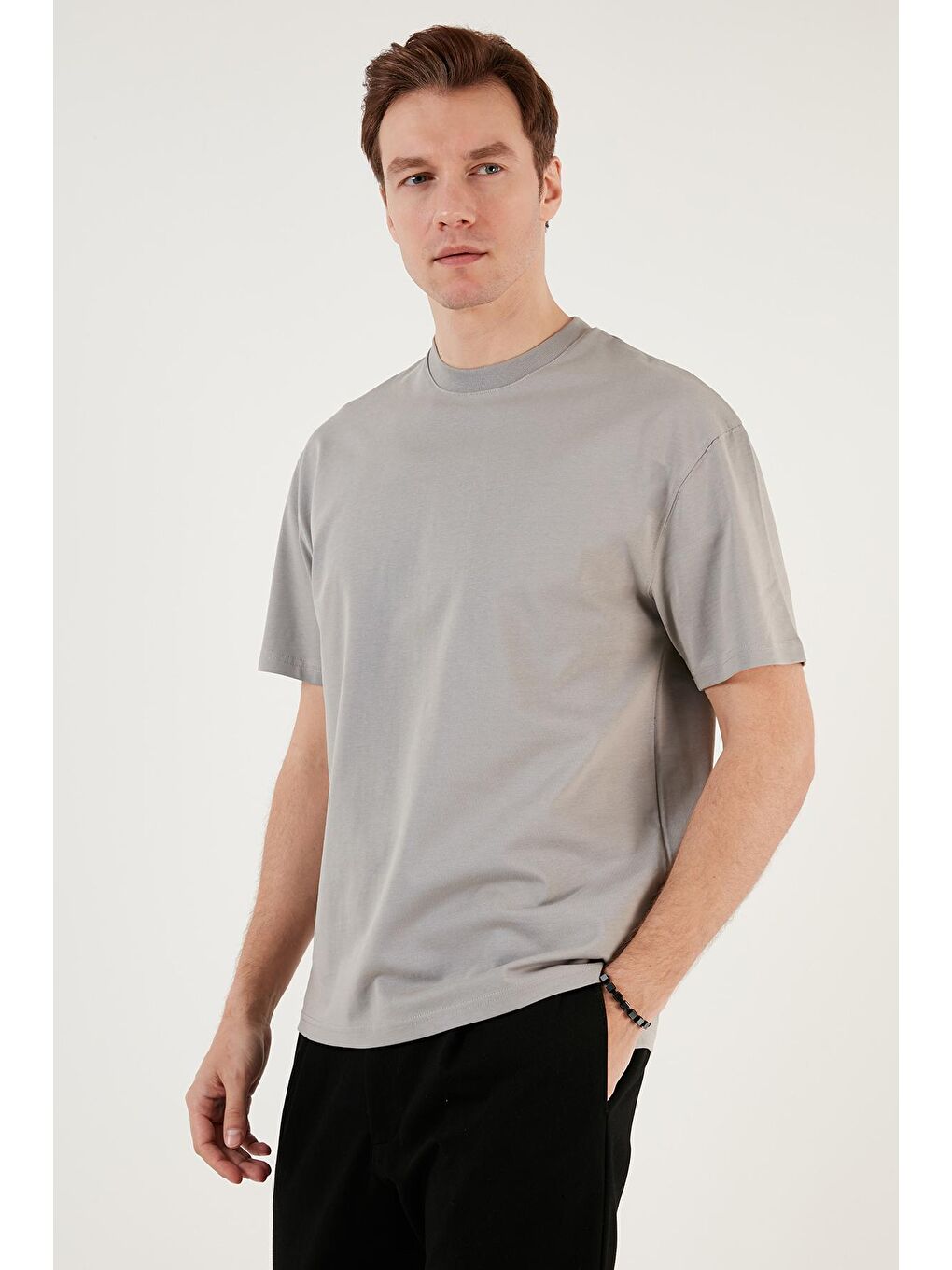 Buratti Gri Pamuklu Relaxed Fit Sıfır Yaka Tişört 5905446