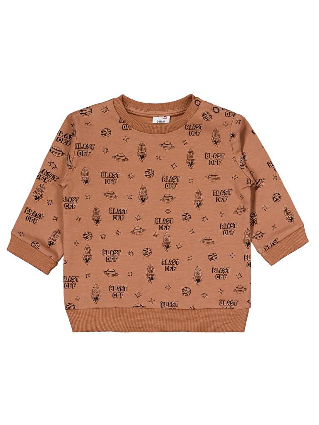 Beyaz Baby Astronot Baskılı 3'lü Set 6-18 Ay Sweatshirt-1