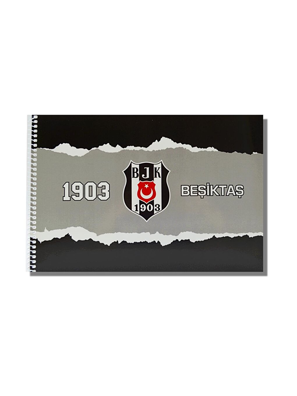 Timon Siyah-Beyaz Beşiktaş 17x24 15 Yaprak Karton Kapak Spiralli Resim Defteri (463638) - 2