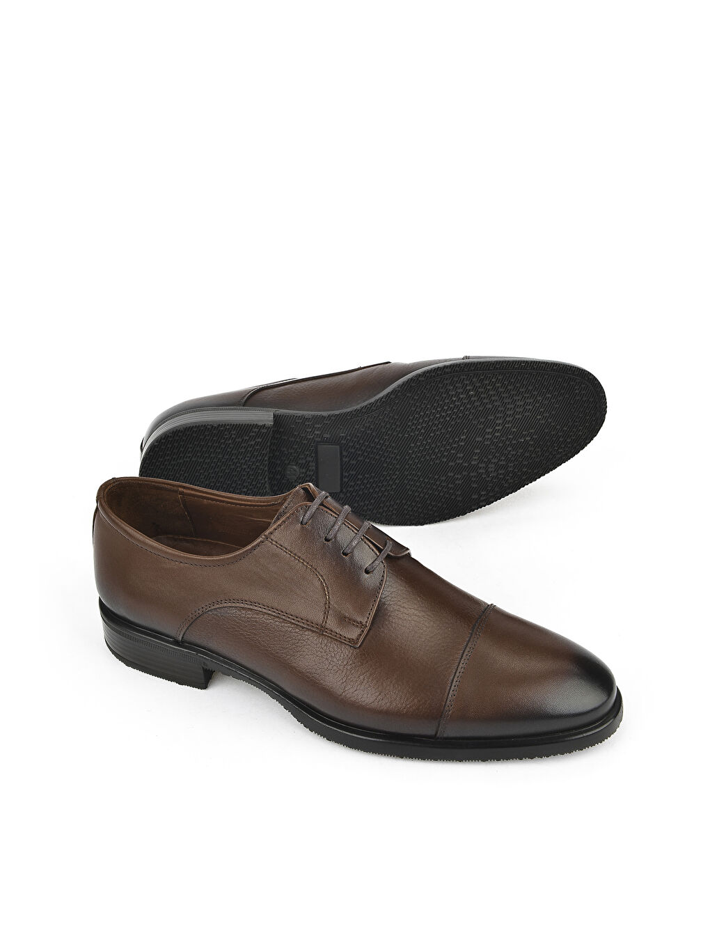 Kahverengi Erkek Hakiki Deri Ayakkabı 153745Z8009 Kahve-3