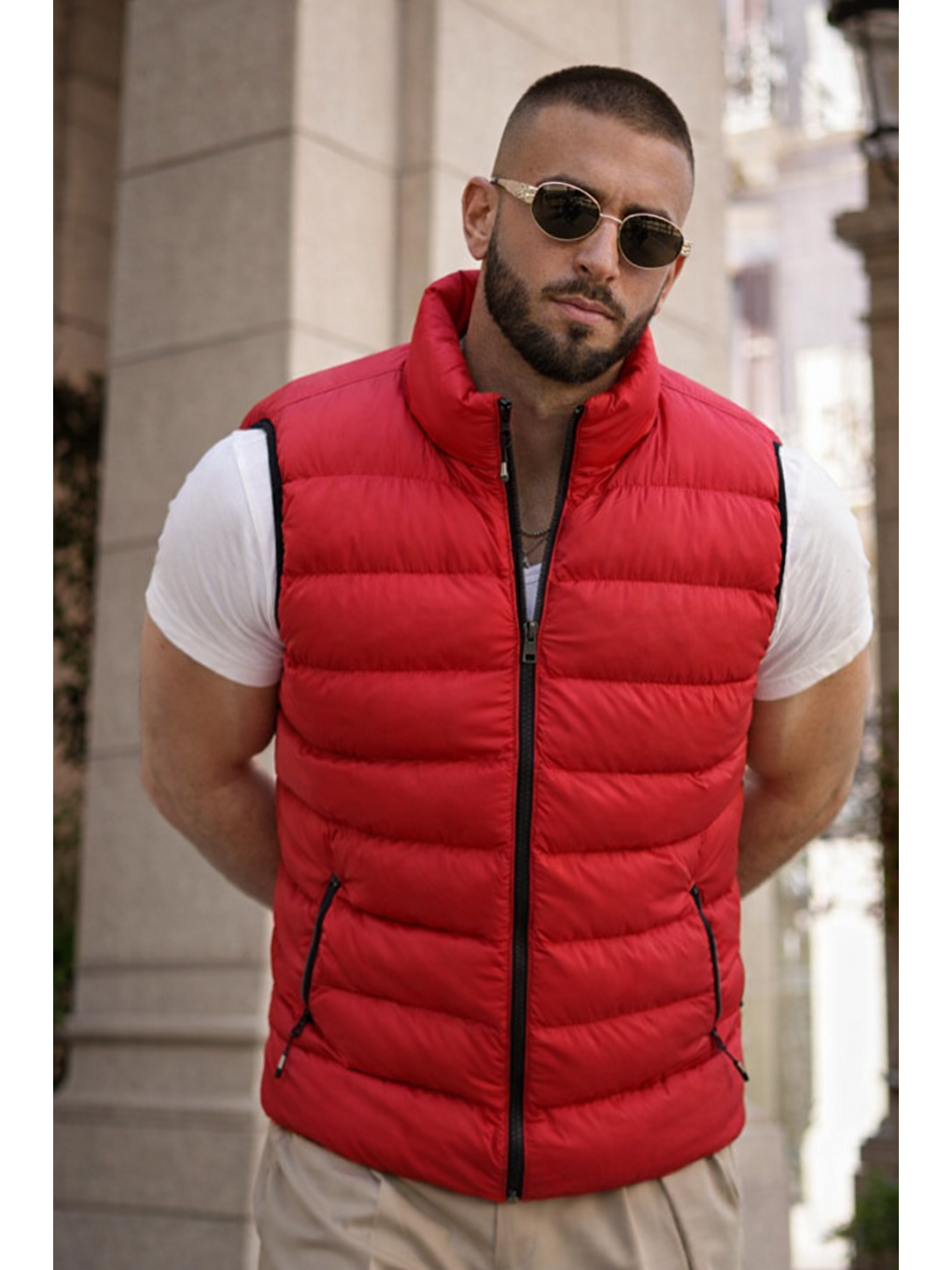 Erkek Kışlık Astarlı Basic Kırmızı Şişme Yelek-1