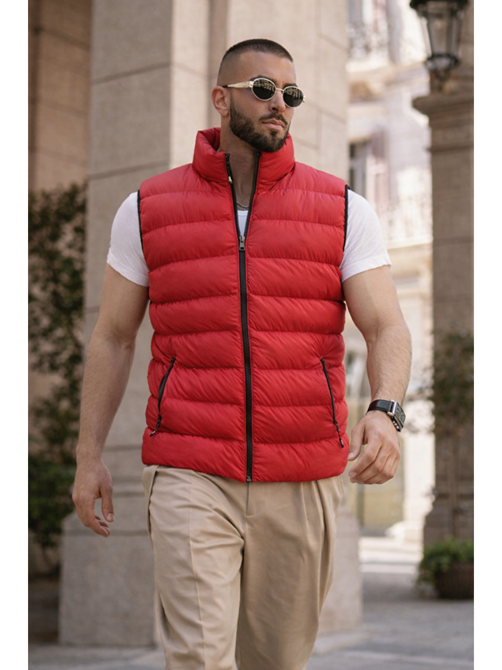 Erkek Kışlık Astarlı Basic Kırmızı Şişme Yelek-2
