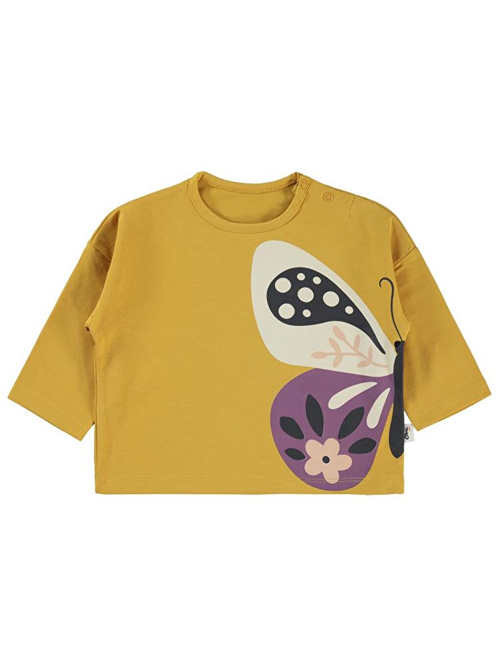 Sarı Baby Büyük Kelebek Baskılı 6-18 Ay Sweatshirt-1