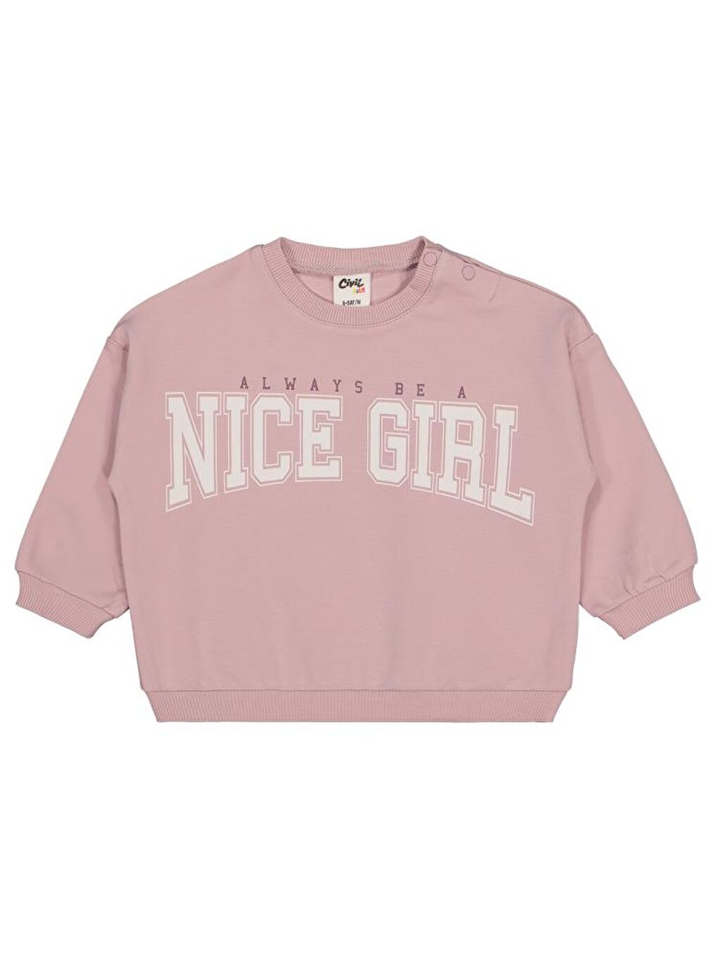 Pembe Baby Nice Girl Baskılı 6-18 Ay Sweatshirt-1