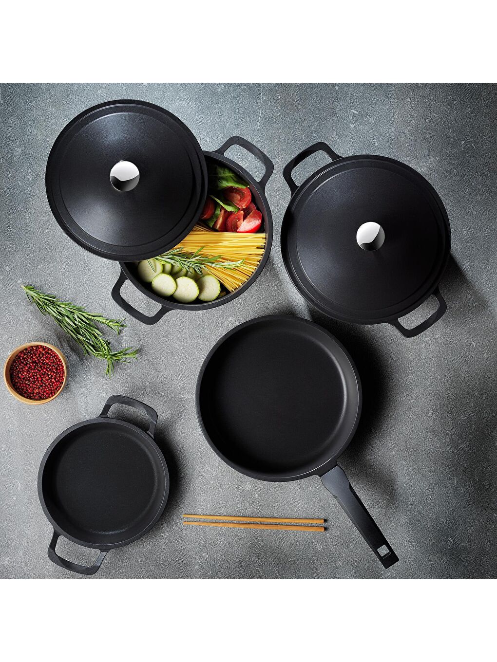 Pro Cast Döküm Derin Tencere-20cm-Siyah-2