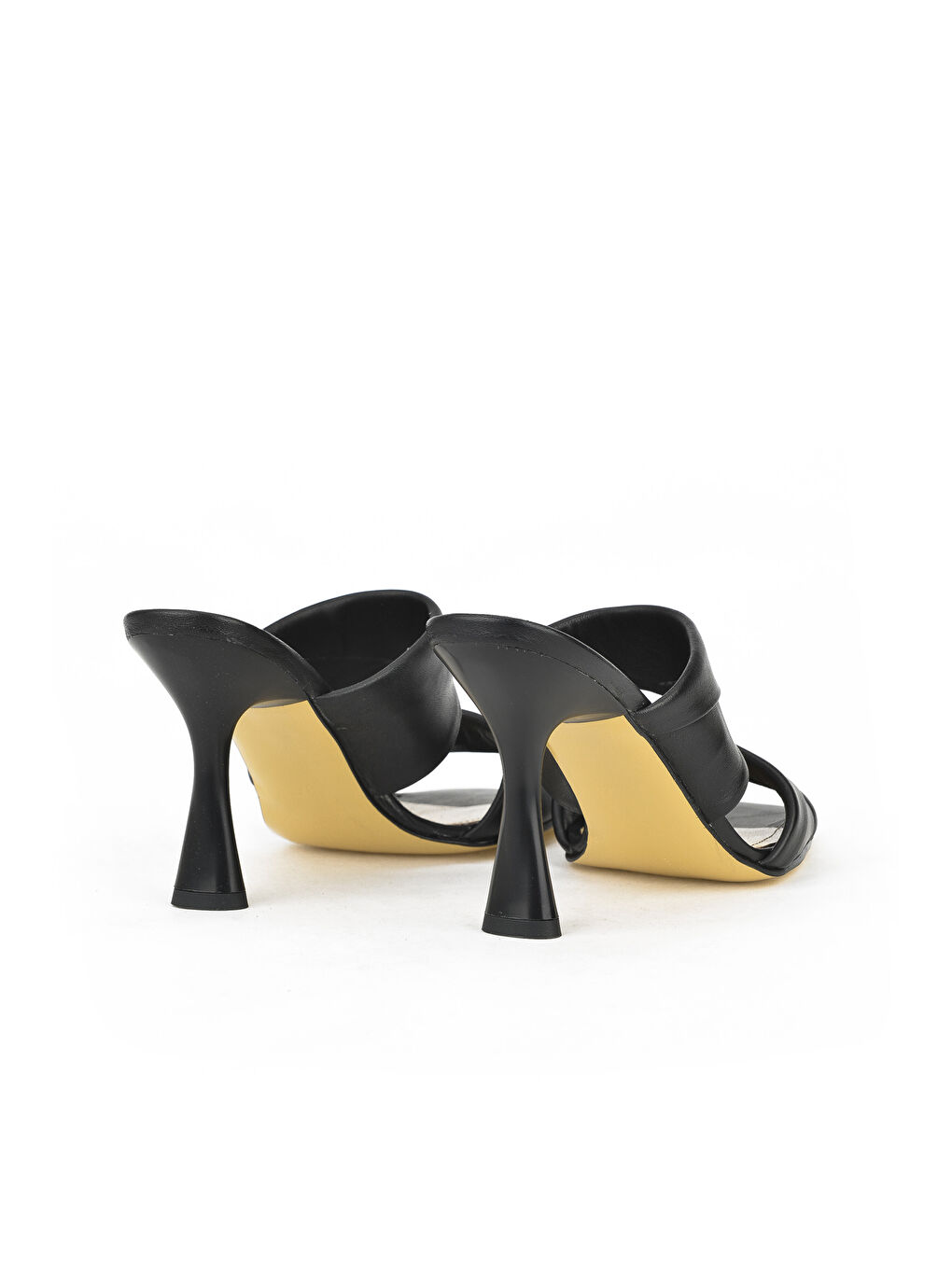 Kadın Hakiki Deri Topuklu Terlik 1411003Z2433 Siyah-1