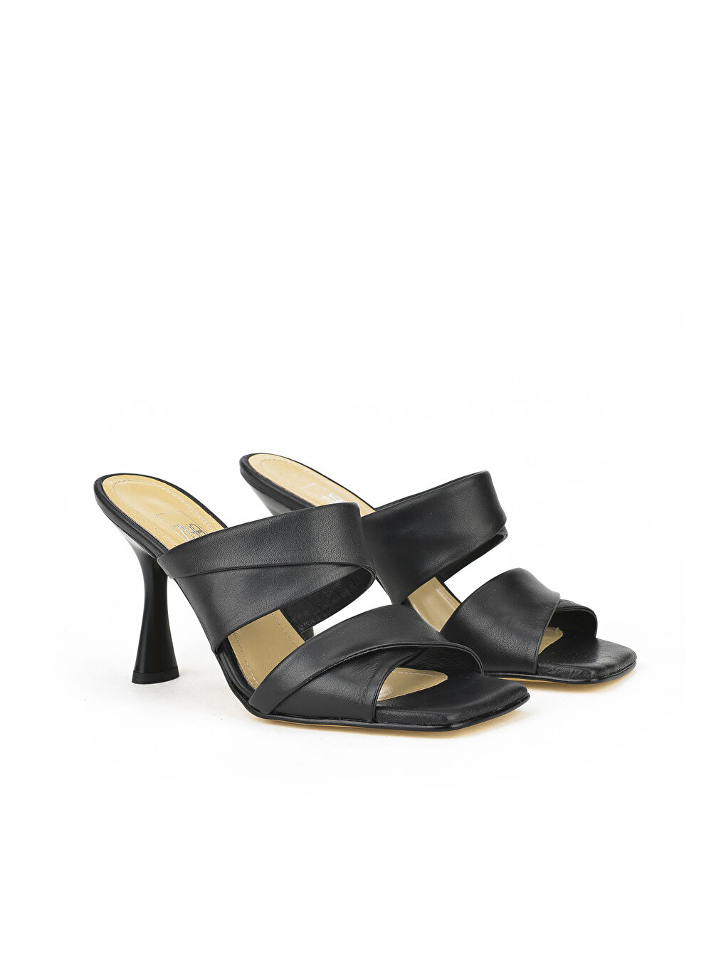 Kadın Hakiki Deri Topuklu Terlik 1411003Z2433 Siyah-2