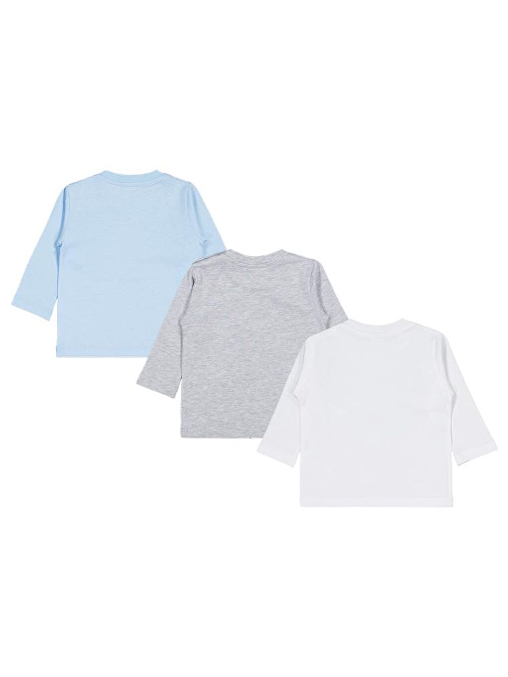 Beyaz Baby Dıno Baskılı 3'lü Set 6-18 Ay Sweatshirt-3