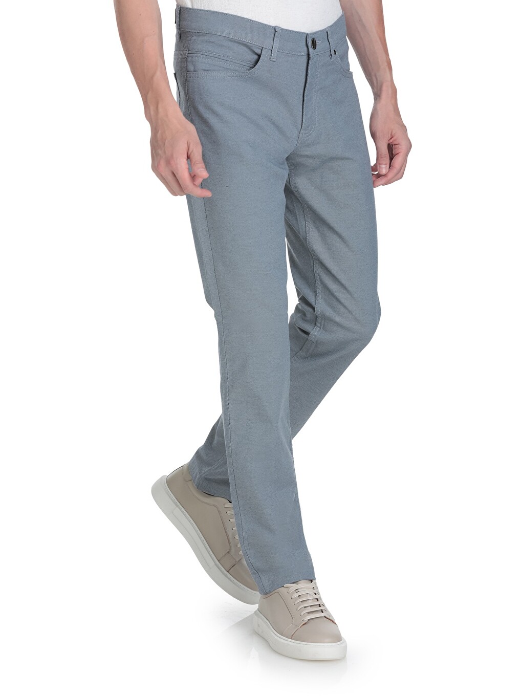Lacivert Regular Fit Pamuklu 5 Cep Kanvas Pantolon-3