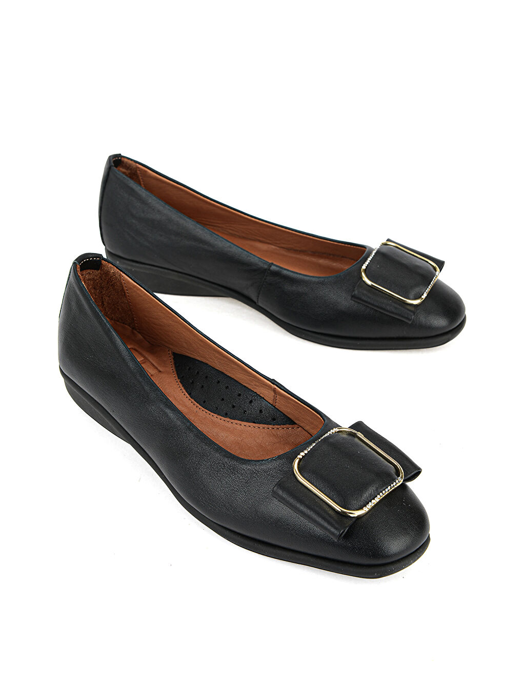 Kadın Hakiki Deri Konfor Babet 1611050Z2221 Siyah-1