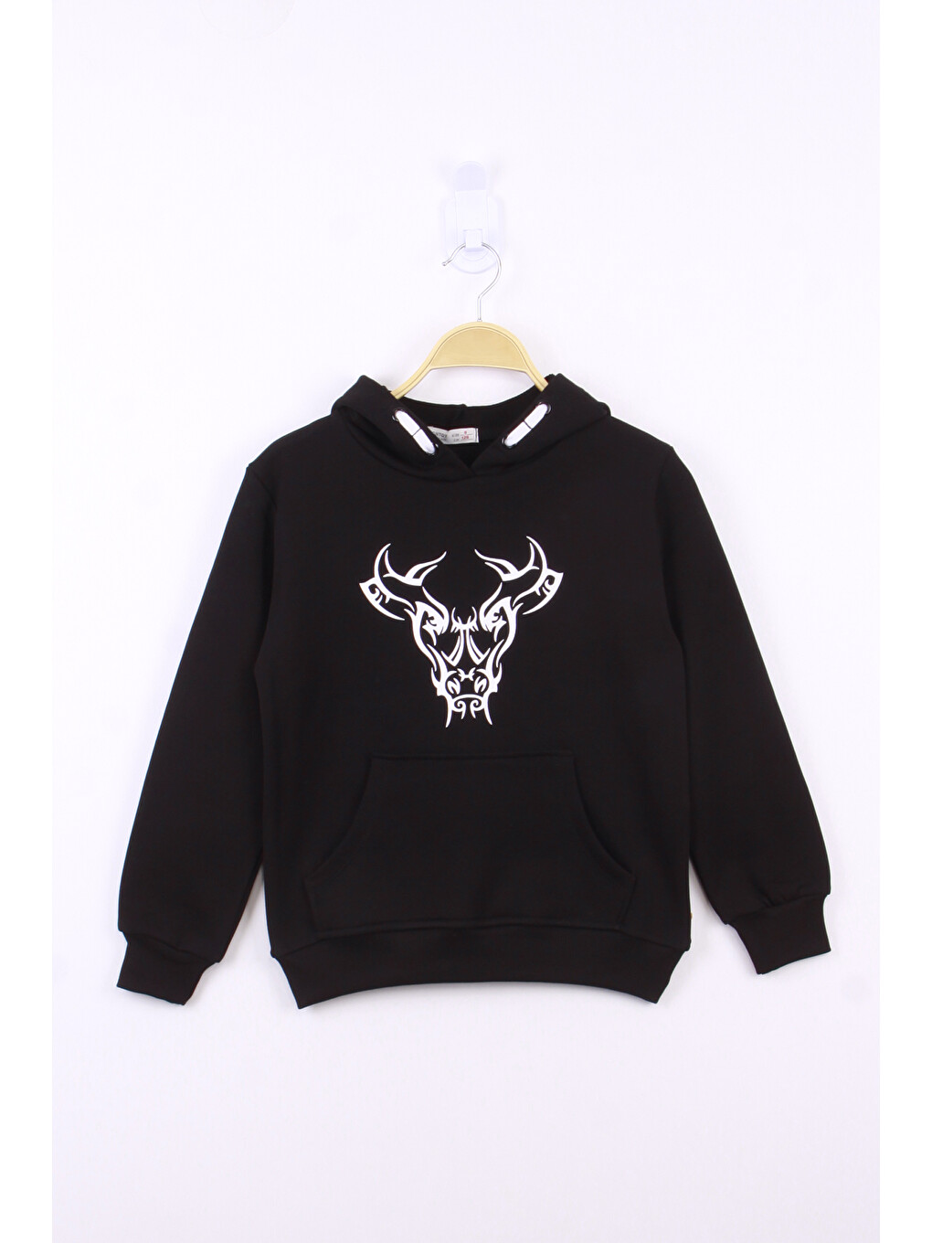 Siyah Erkek Çocuk Boğa Baskılı Sweatshirt