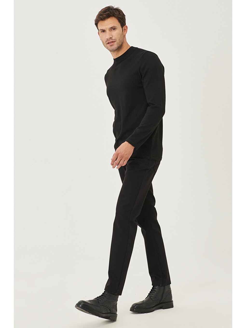 Erkek Siyah Slim Fit Dar Kesim Magic Denim Pamuklu Rahat Jean Pantolon-2