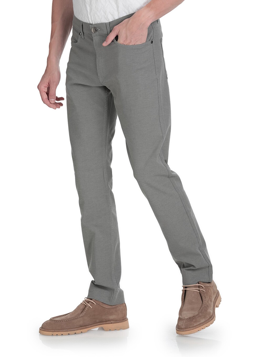 Haki Regular Fit Pamuklu 5 Cep Kanvas Pantolon-2