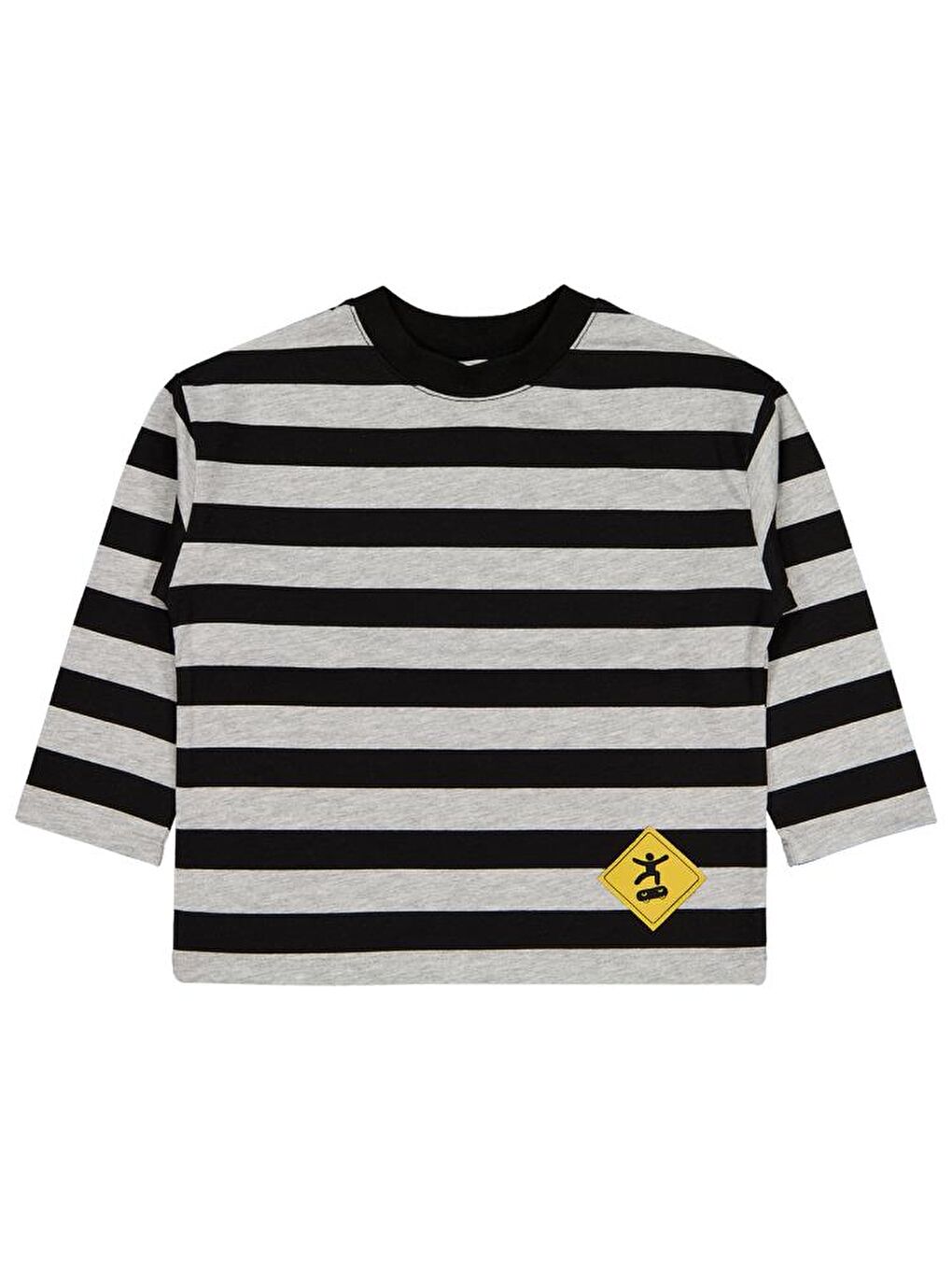 Gri Boys Skate Etiketli Çizgili 2-5 Yaş Sweatshirt-1