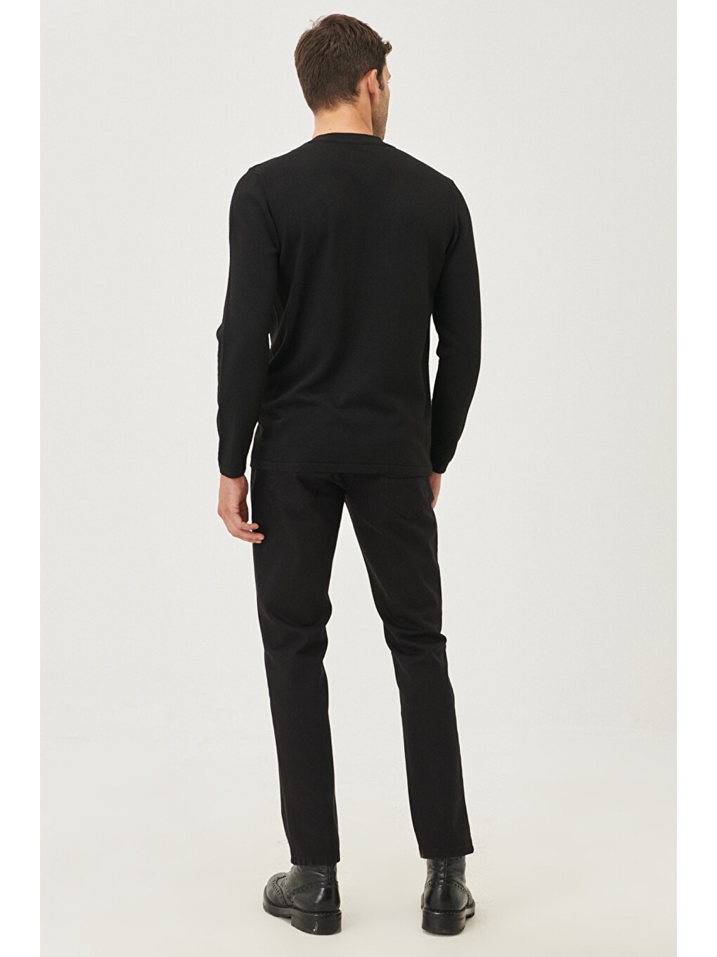 Erkek Siyah Slim Fit Dar Kesim Magic Denim Pamuklu Rahat Jean Pantolon-4