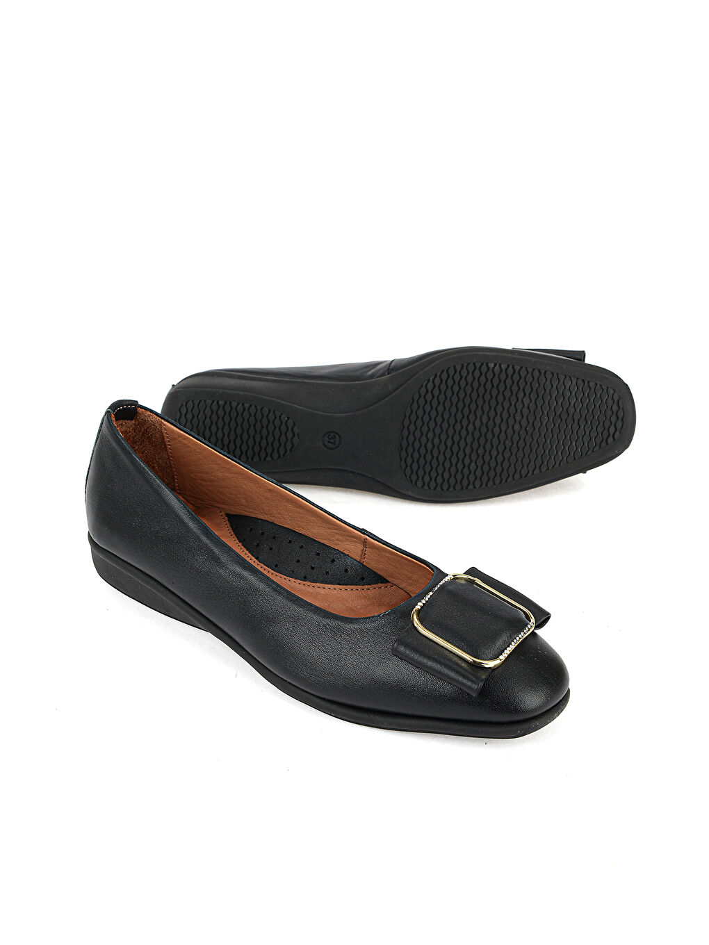 Kadın Hakiki Deri Konfor Babet 1611050Z2221 Siyah-3