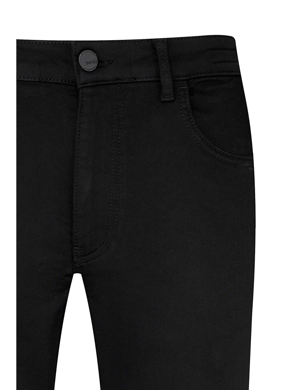 Siyah Slim Fit Pamuklu 5 Cep Kanvas Pantolon-1