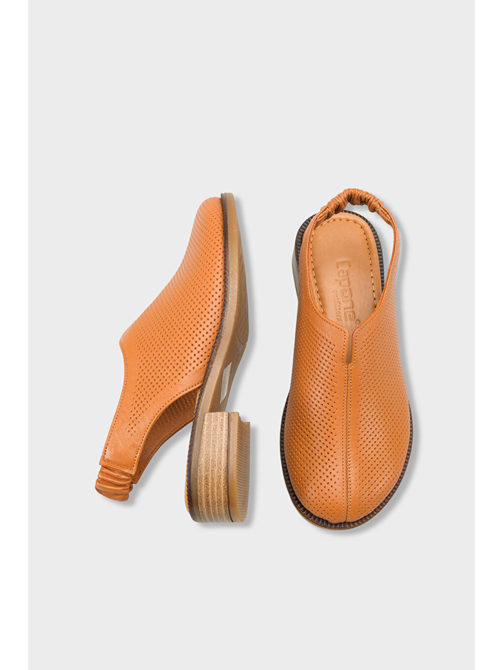 Kahverengi Roxi Hakiki Deri Kısa Topuklu Kadın Sabo Sandalet-3