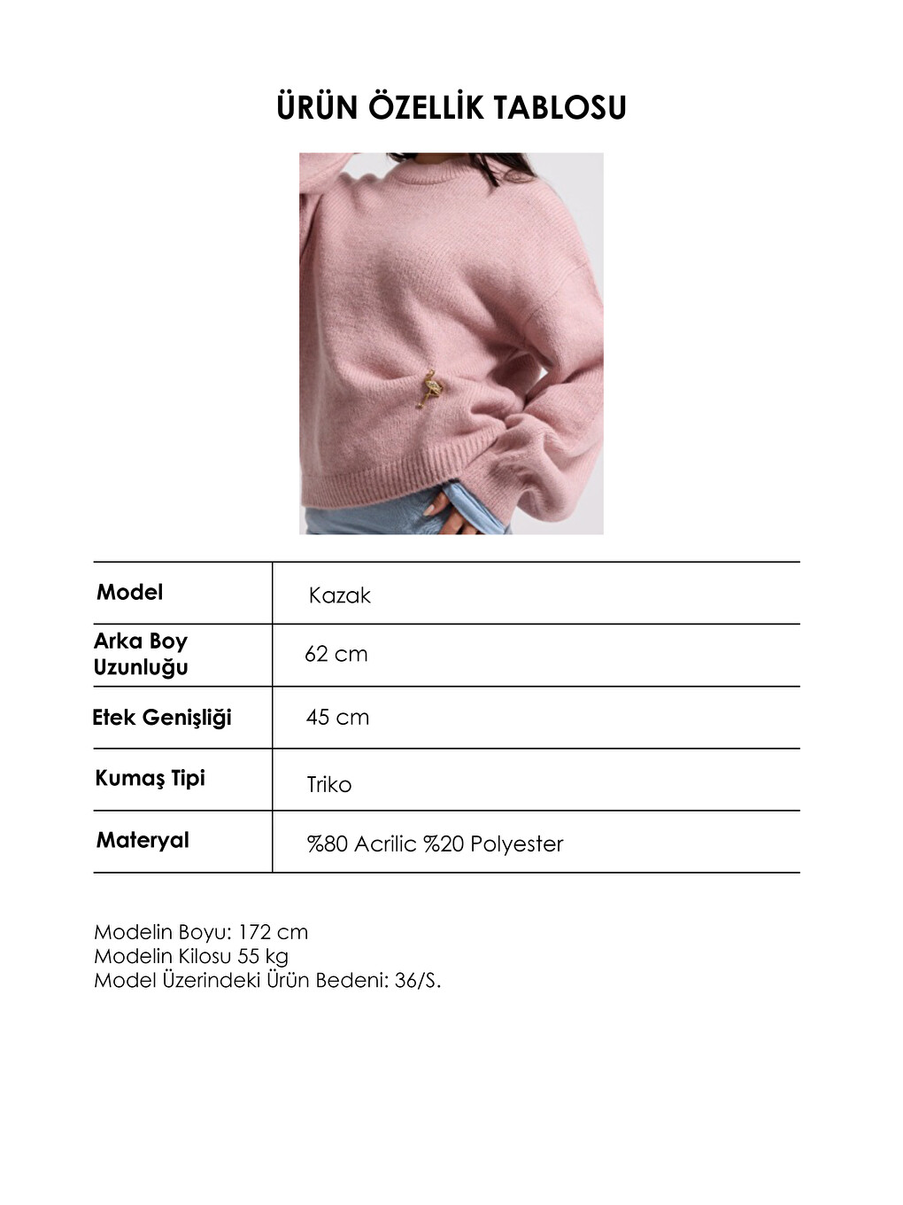 Kadın Pembe W6-98 Oversize Aksesuar Detaylı Tasarım Triko Kazak-6
