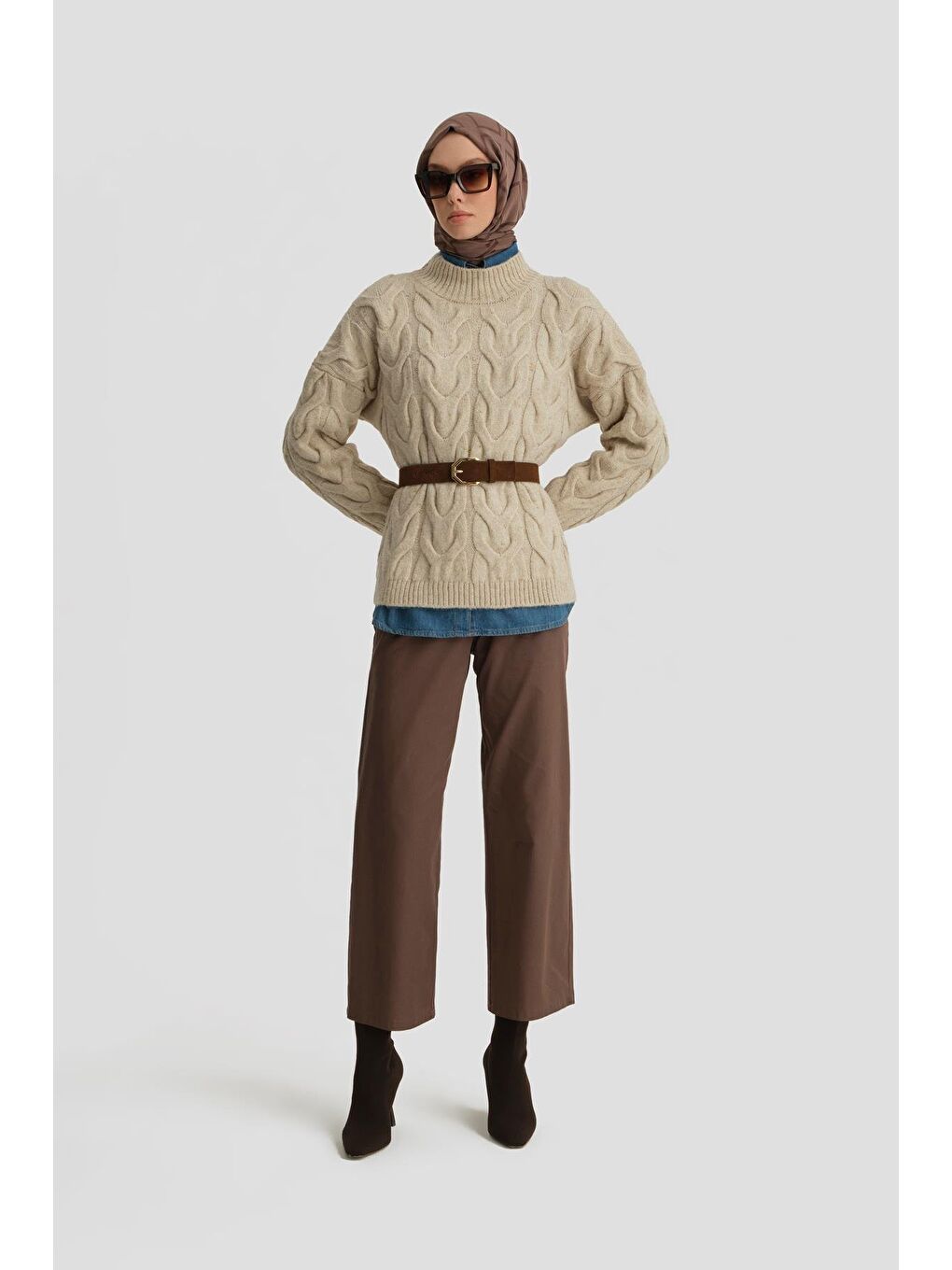 Straight Pantolon Ort2720 Kahverengi-1