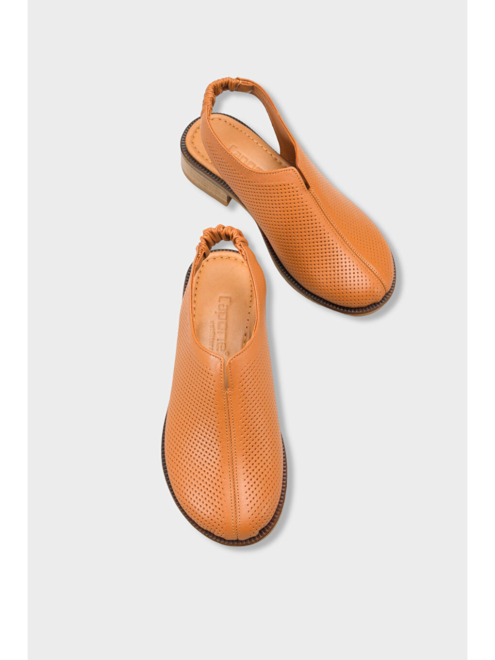 Kahverengi Roxi Hakiki Deri Kısa Topuklu Kadın Sabo Sandalet-4