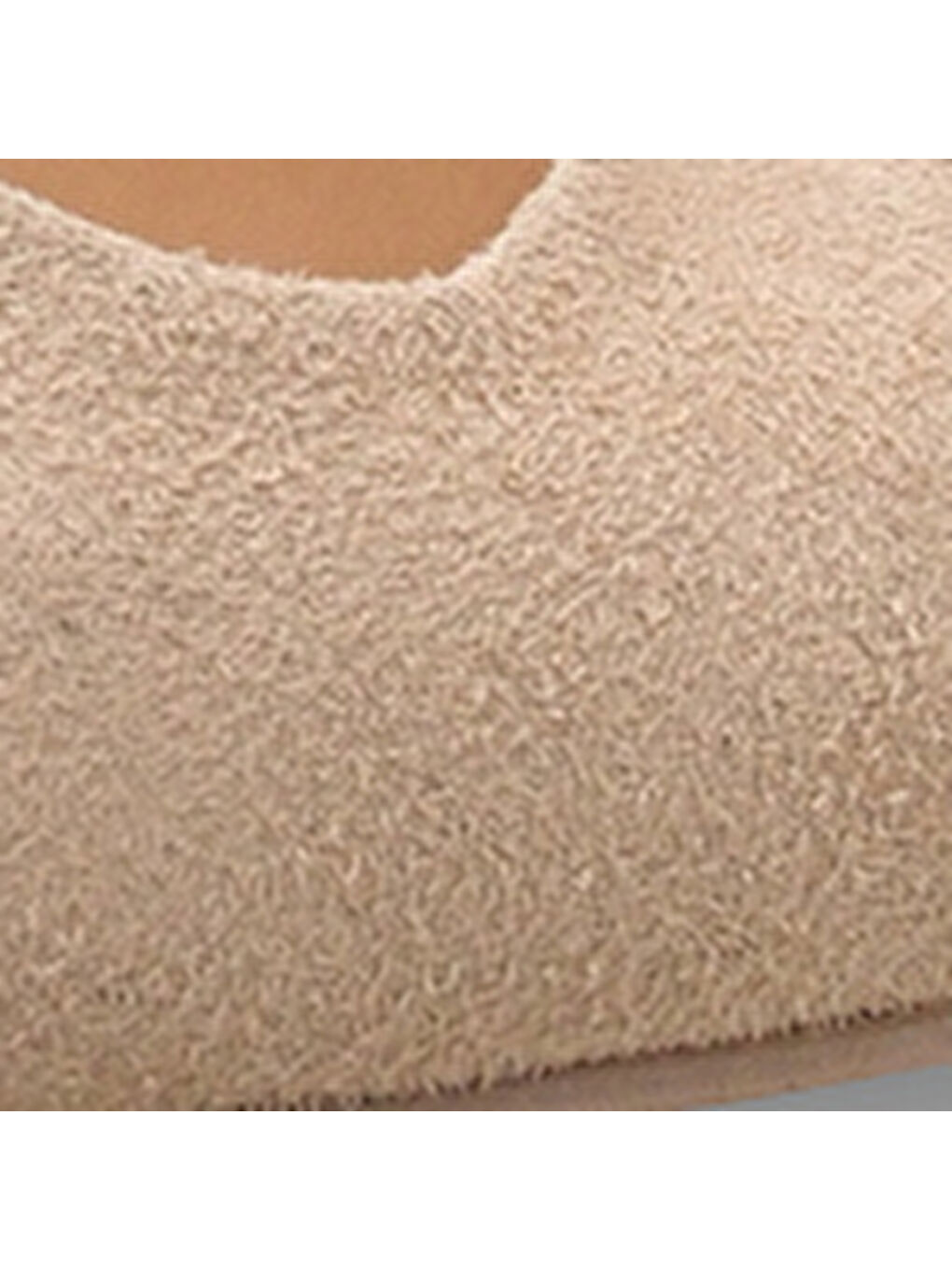 Bej Lynett Sivri Burunlu Orta Topuklu Arkası Kare Arkadan Bantlı Kadın Ayakkabı-6