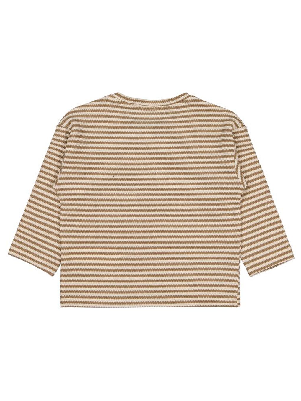 Kahverengi V 23259 Boys Petek Çizgili 2-5 Yaş Sweatshirt-1