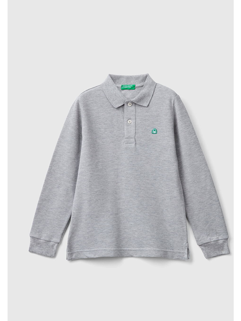 Erkek Çocuk Gri melanj Logolu Polo T-Shirt