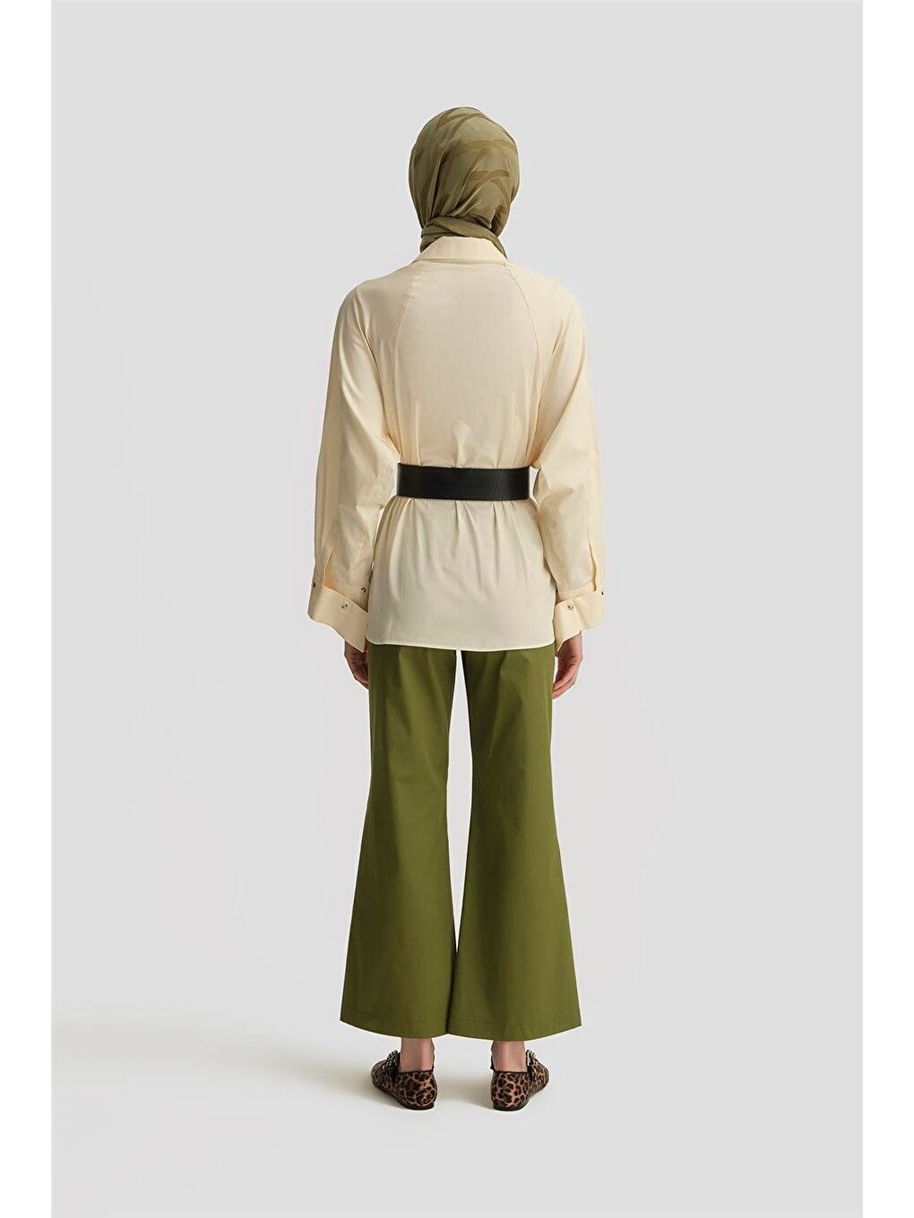 Flare Pantolon 25Y2800 Yeşil-2