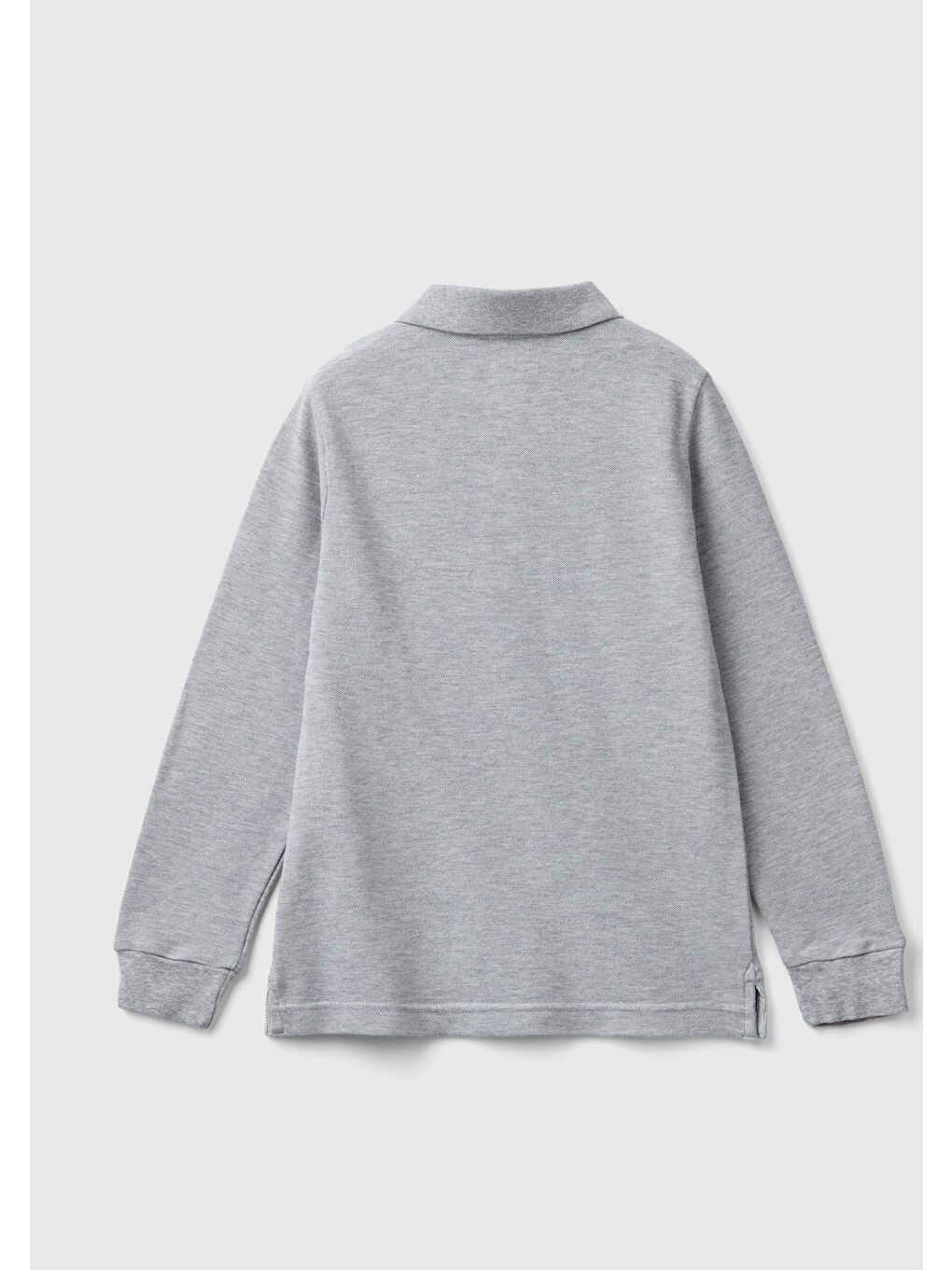 Erkek Çocuk Gri melanj Logolu Polo T-Shirt-1