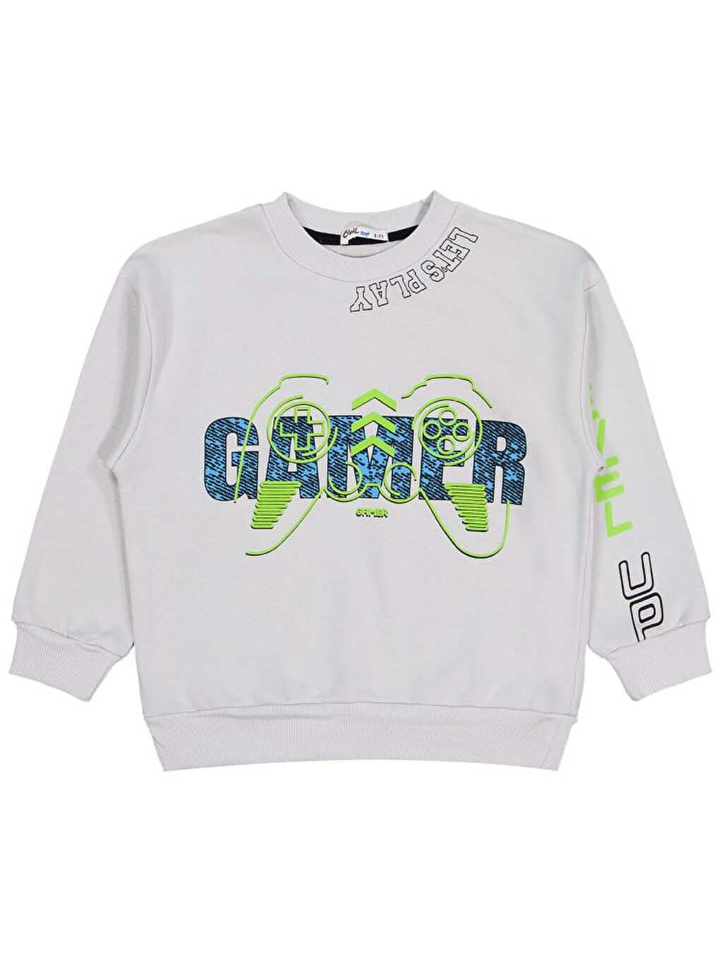 Gri Boys Gamer Baskılı 6-9 Yaş Sweatshirt