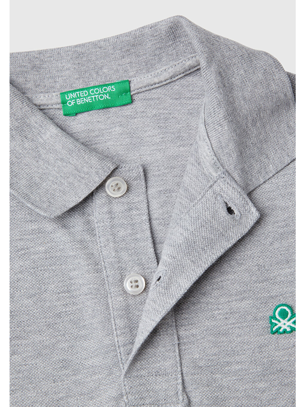Erkek Çocuk Gri melanj Logolu Polo T-Shirt-2