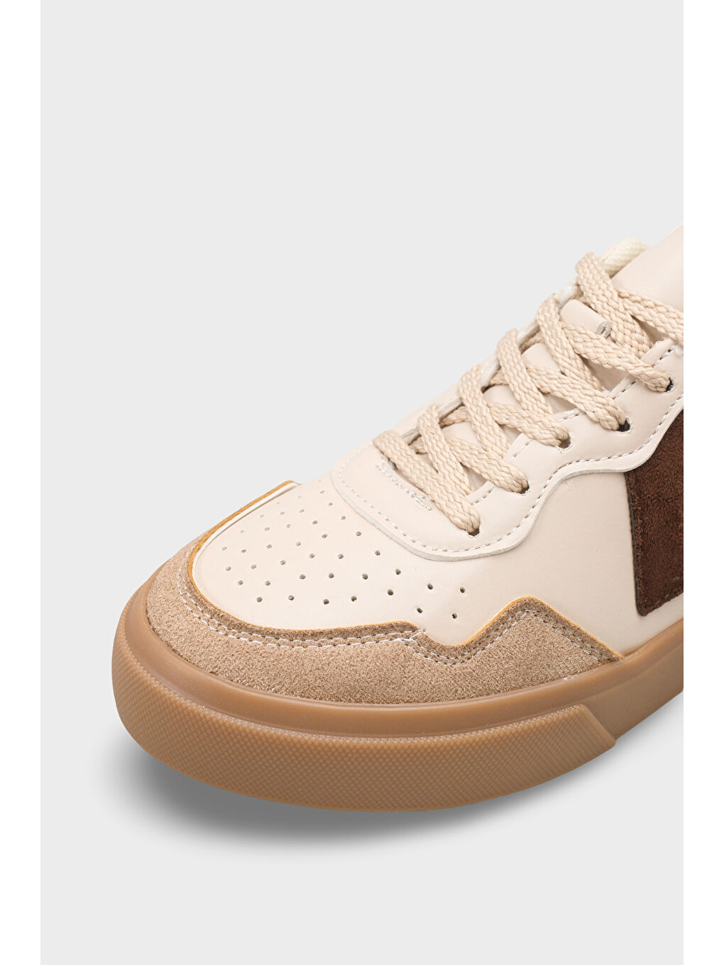 Kahverengi Lianna V Detaylı Bağcıklı Günlük Spor Kadın Sneaker Ayakkabı-3