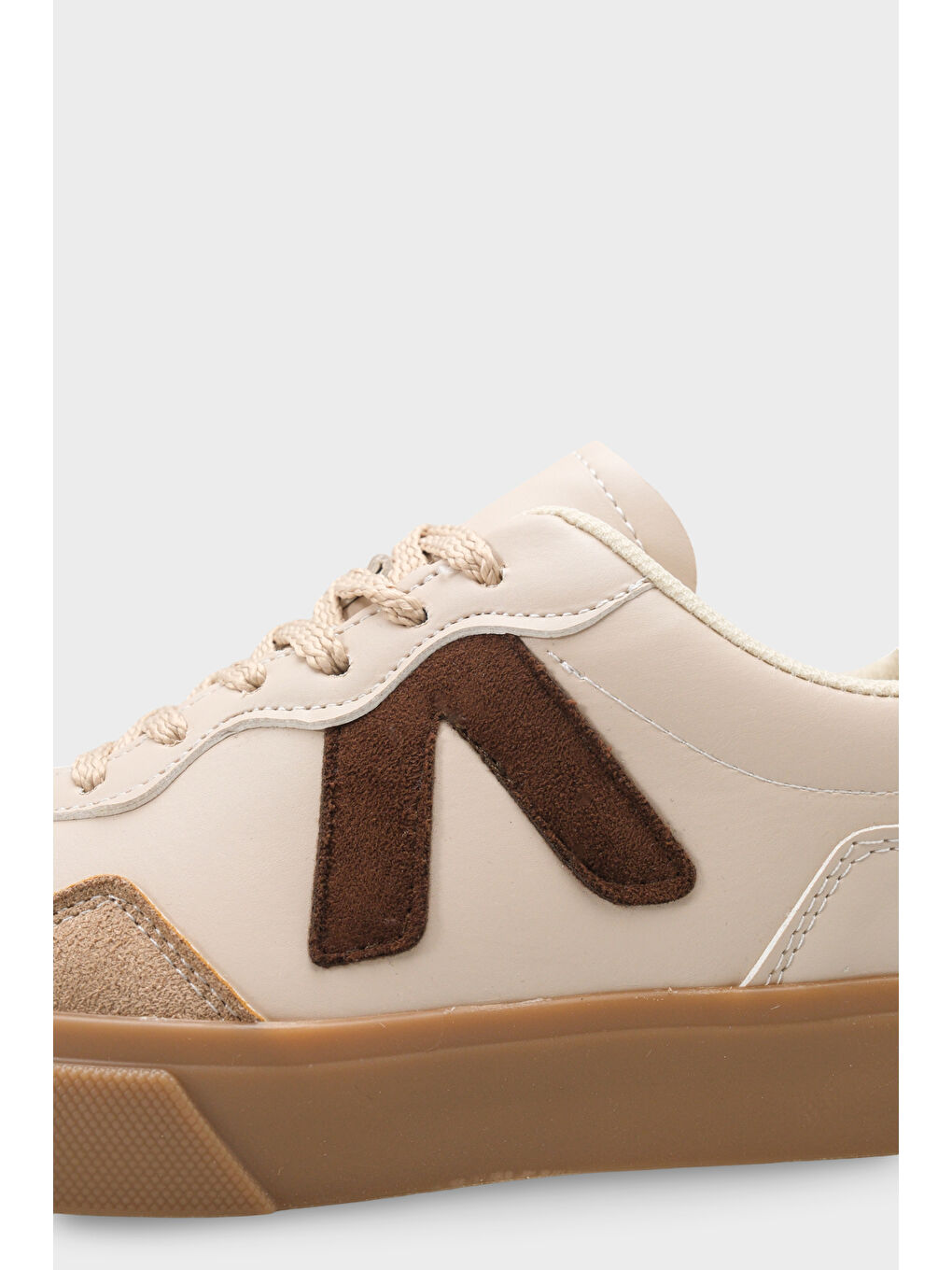 Kahverengi Lianna V Detaylı Bağcıklı Günlük Spor Kadın Sneaker Ayakkabı-4