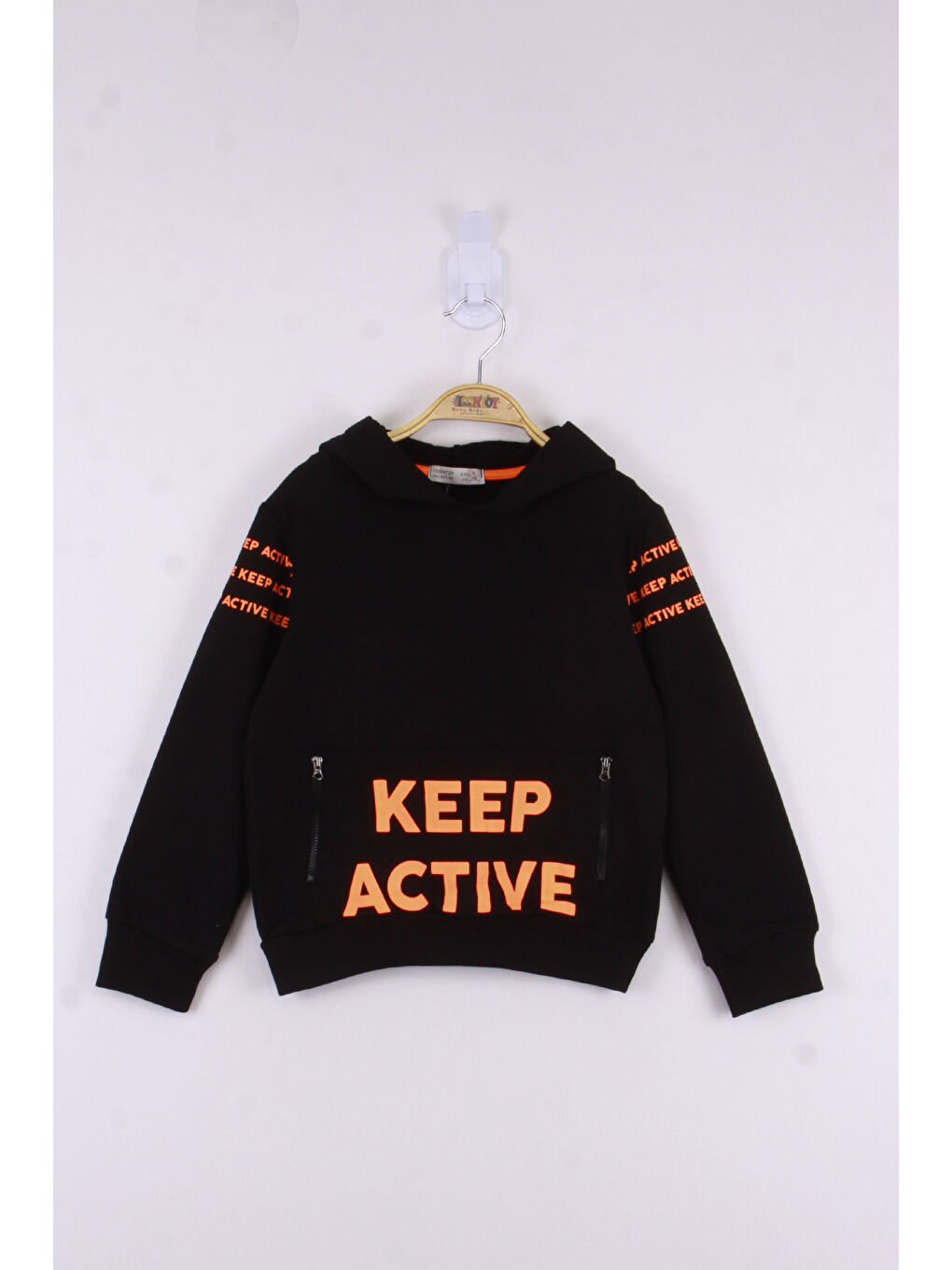 Siyah Erkek Çocuk Keep Active Baskılı Sweatshirt-2