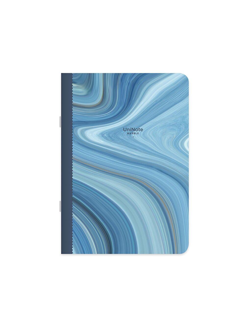 Keskin Color Mavi Çizgili Tel Dikişli Kuşe Kapak Uninote Marble Defter Mavi 18,5x26