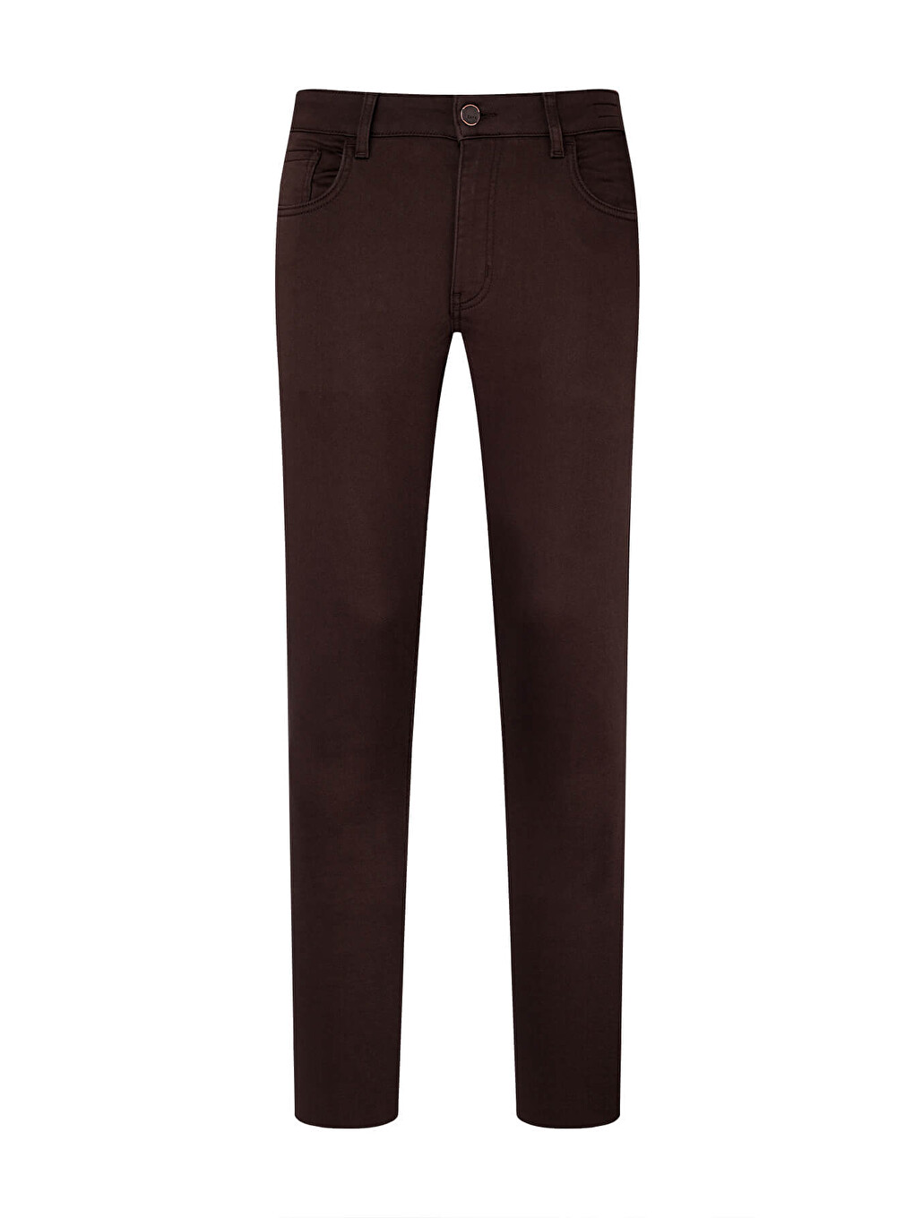 Kahverengi Slim Fit Pamuklu 5 Cep Kanvas Pantolon