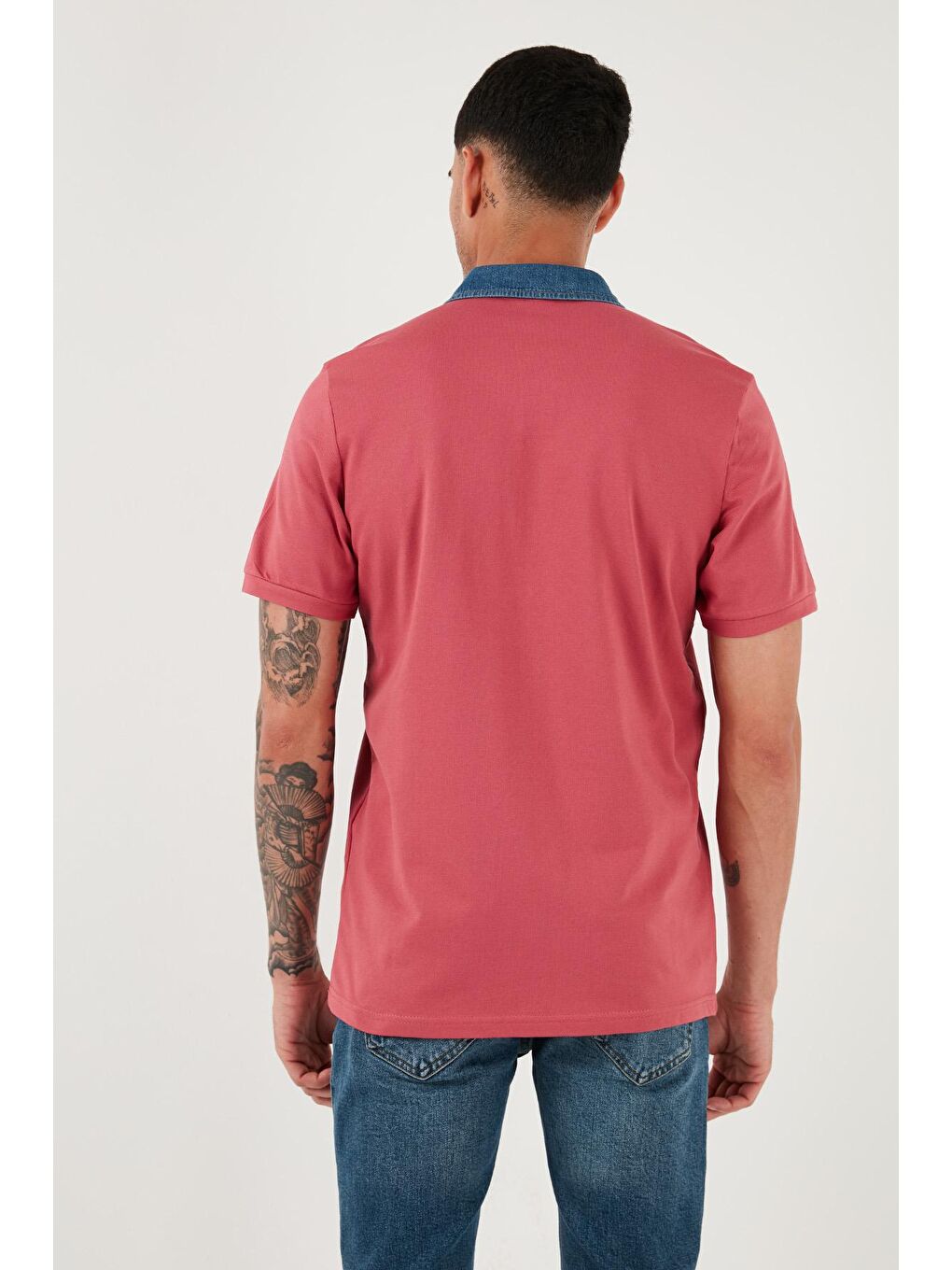 Buratti Pudra Pembe % 100 Pamuk Düğmeli Regular Fit Polo Yaka T Shirt Erkek Polo Yaka T Shirt 5902134 - 4