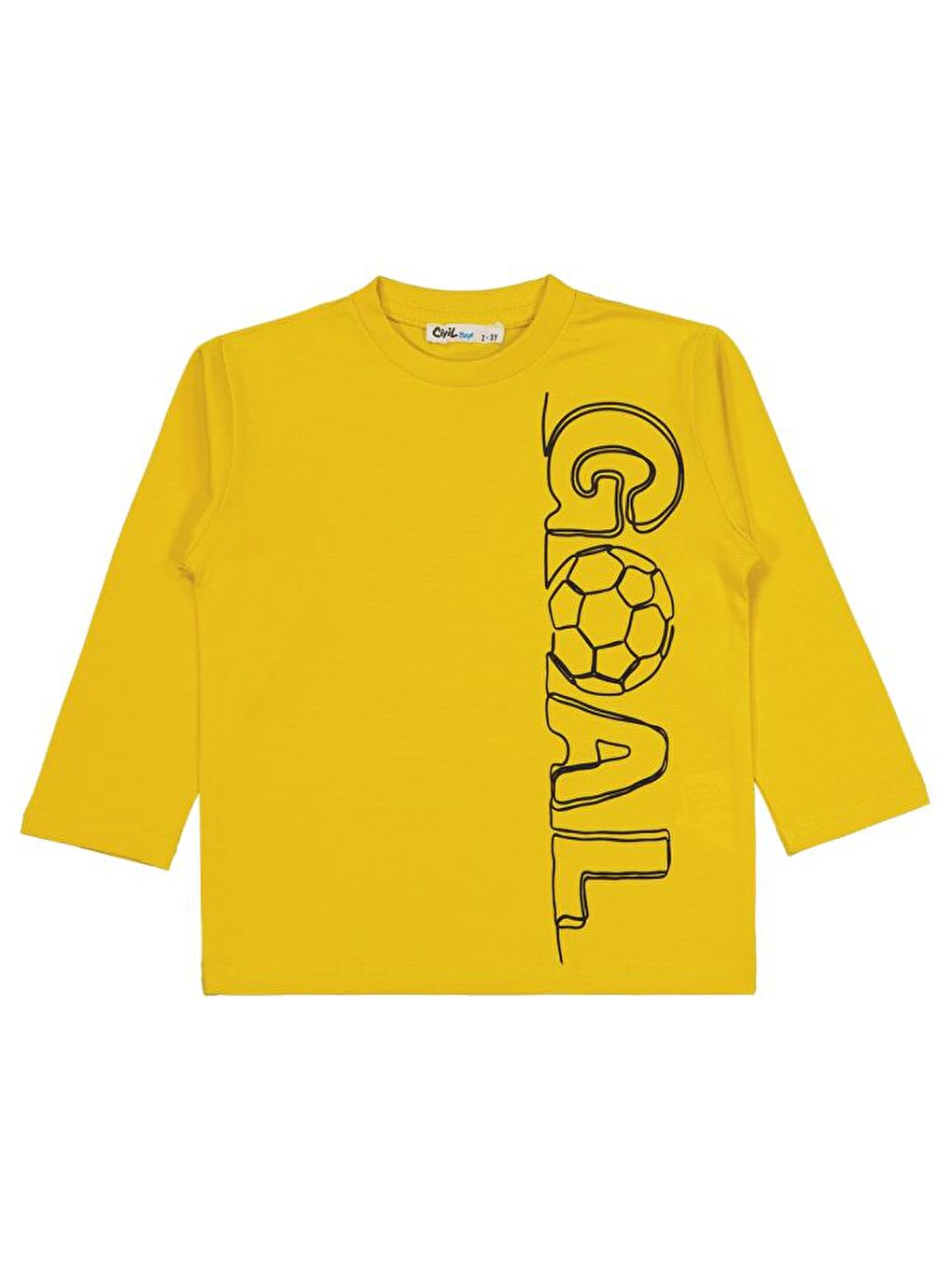 Sarı Boys Goal Baskılı 2-5 Yaş Sweatshirt-1